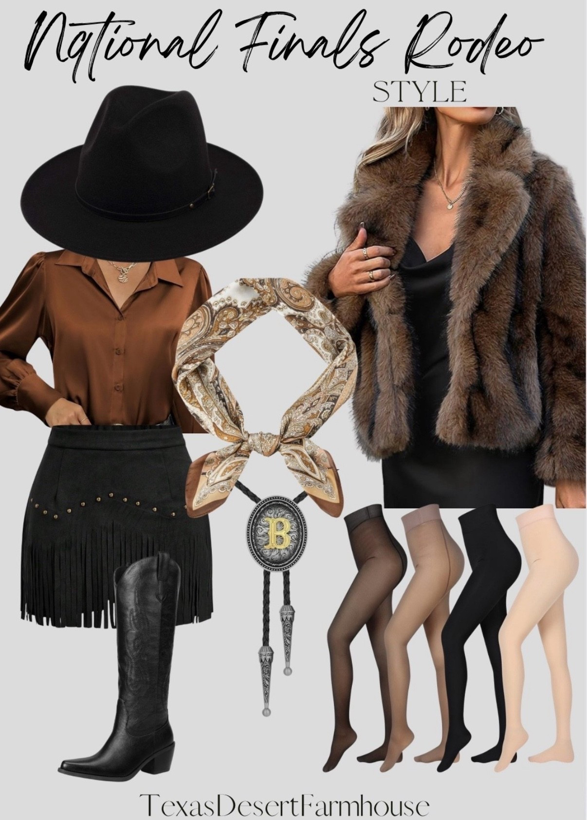 National Finals Rodeo in Las Vegas is just around the corner. Check out these great finds with quick shipping.

#nfrstyle #nationalfinalsrodeo #nfrfashion #rodeo #rodeostyle #westernstyle #wintercowgirl #westernscarf #winterstyle 

Women's Winter Faux Fur Coat Open Front Pockets Long Sleeve Fluffy Jacket

DREAM PAIRS Womens Cowboy Boots Wide Calf Comfortable Pull On Zipper Chunky Heel Pointed Toe Embroidered Western Cowgirl Knee High Boots Ladies Retro Tall Boot

DRESHOW Women Classic Felt Fedora Wide Brim Floppy with Belt Buckle Panama Hat

BELTROAD Cowboy Bolo Tie for Men Western Bolo Necklace for Women Handmade Men's Bolo Ties Accessories Rodeo Christmas Gifts

GERINLY Square Scarf Bandana Neckerchief Head Scarf, Silk Feel Satin, Tiny Pattern Print Geometry 
for Men, Vintage

Zeagoo Satin Blouses for Women Silk Button Down Shirts Long Sleeve Business Casual Tops

Foaincore 4 Pairs Fleece Lined Tights Women Fleece Lined Leggings Warm Tights Thermal Translucent Leggings for Winter

SweatyRocks Women's Suede Fringe Sexy Cowgirl Skirts Country Concert Outfit Western High Waisted Skirt


#LTKootd #LTKOver40 #LTKgrwm