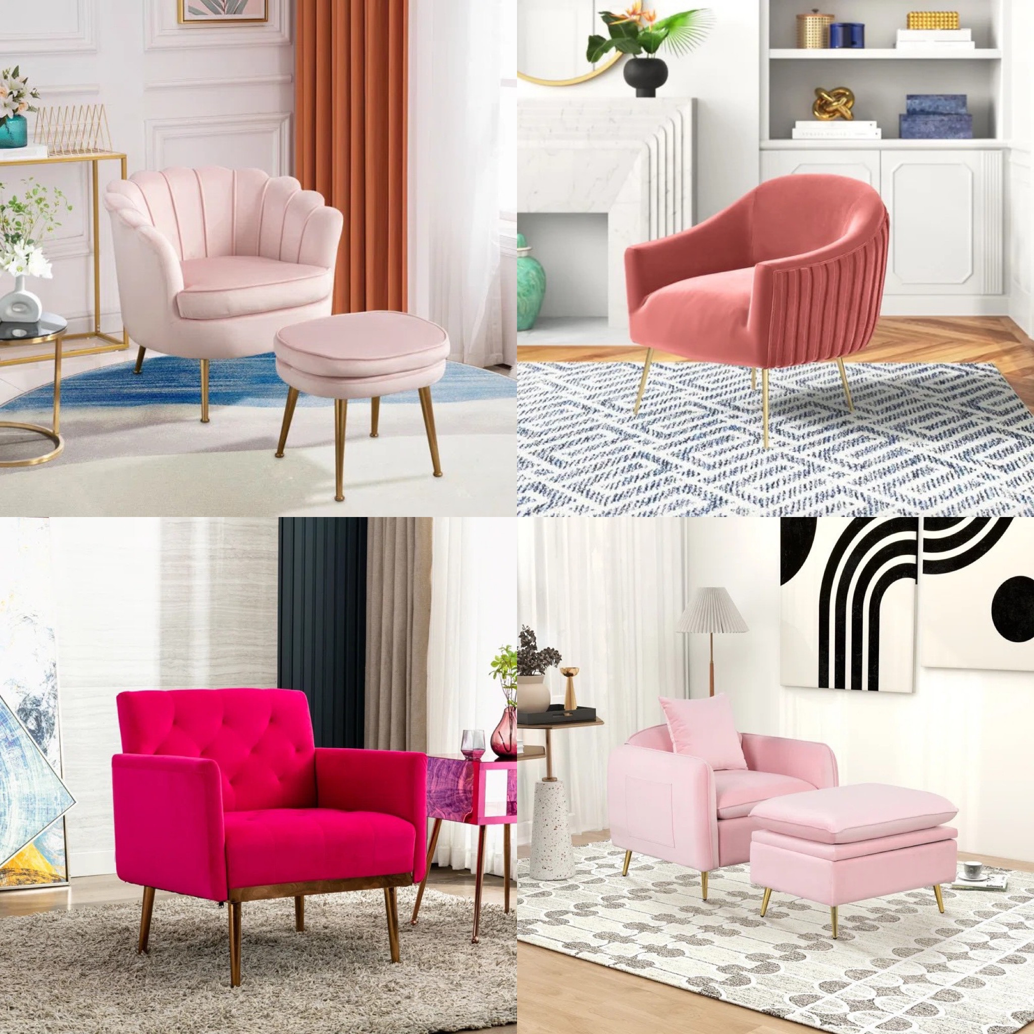 Ready for Barbie World? These chic and stylish retro-inspired 50’s-ish accent pink chairs will give you space an instant refresh with happy vibes. #barbiecore #prettyinpink 

#LTKFind #LTKhome #LTKsalealert
