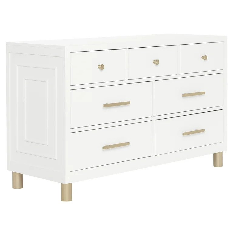evolur Art Deco Double Dresser in White/Gold | Walmart (US)