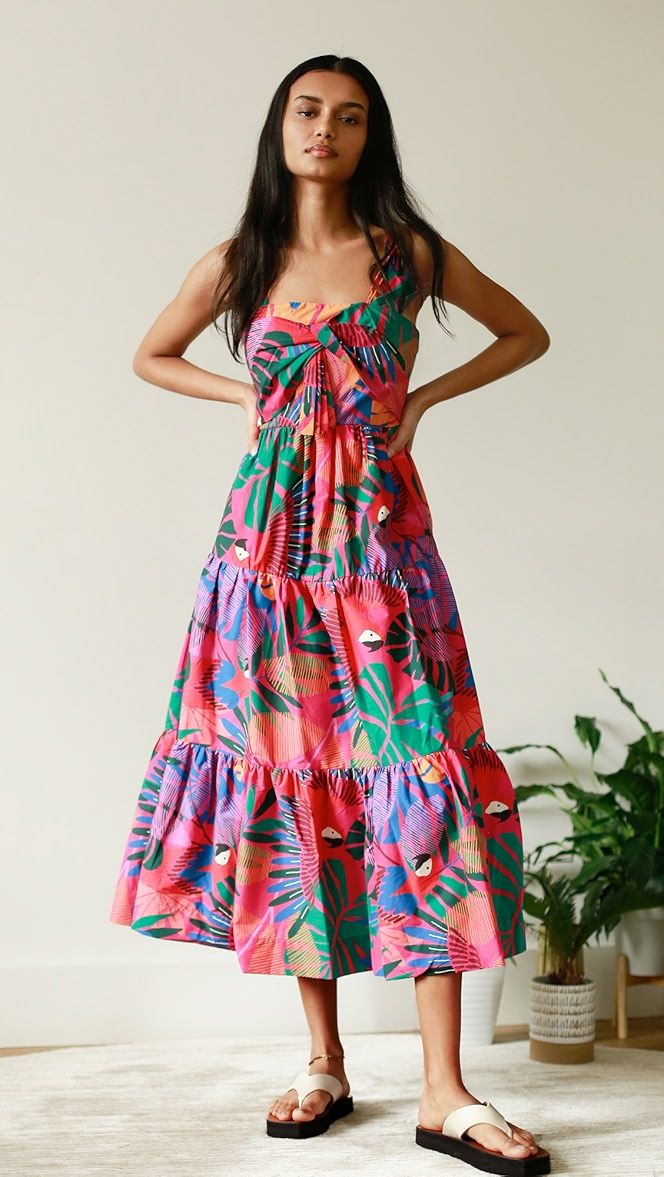 Macaw Bow Top Midi Dress | Shopbop