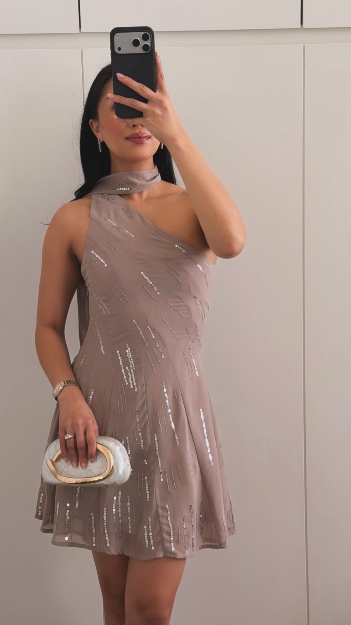 Obsessed with the color of this. Almost a purple/ grey which is so pretty! The scattered sequins throughout is also a fun touch, would be a perfect wedding guest look 

#LTKWedding #LTKSeasonal #LTKootd