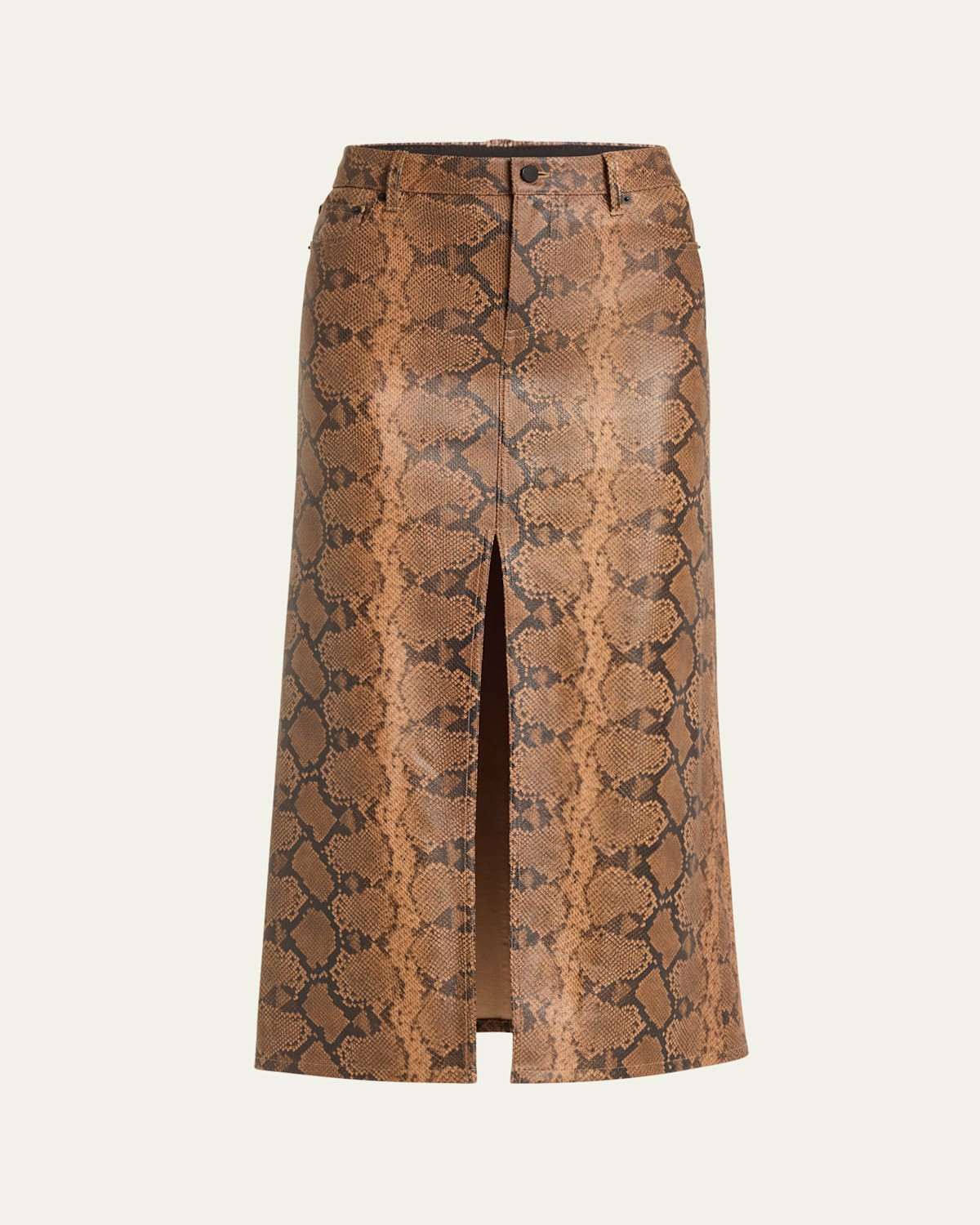 Rye High-Rise Vegan Leather Snake Midi Skirt | Bergdorf Goodman