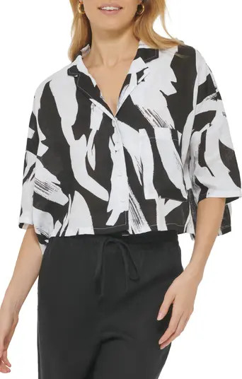 Print Cotton Blend Camp Shirt | Nordstrom