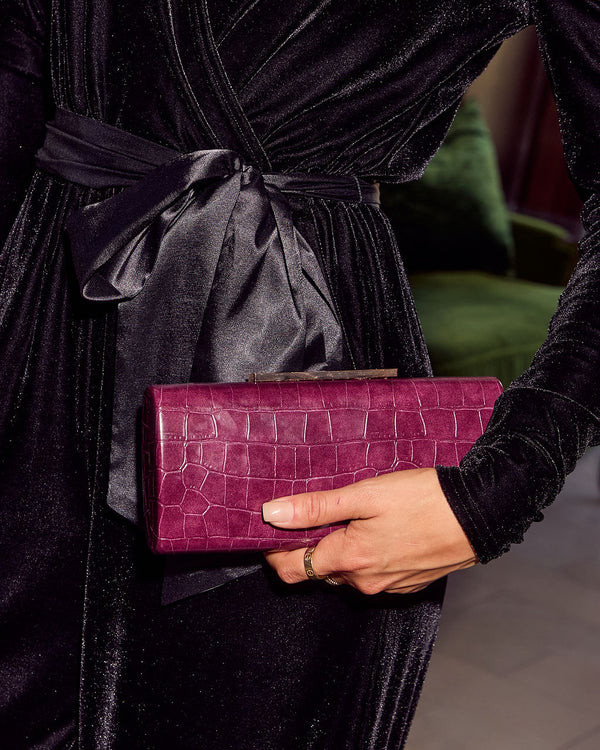 Starlet Hour Metallic Embossed Hard Case Clutch | VICI