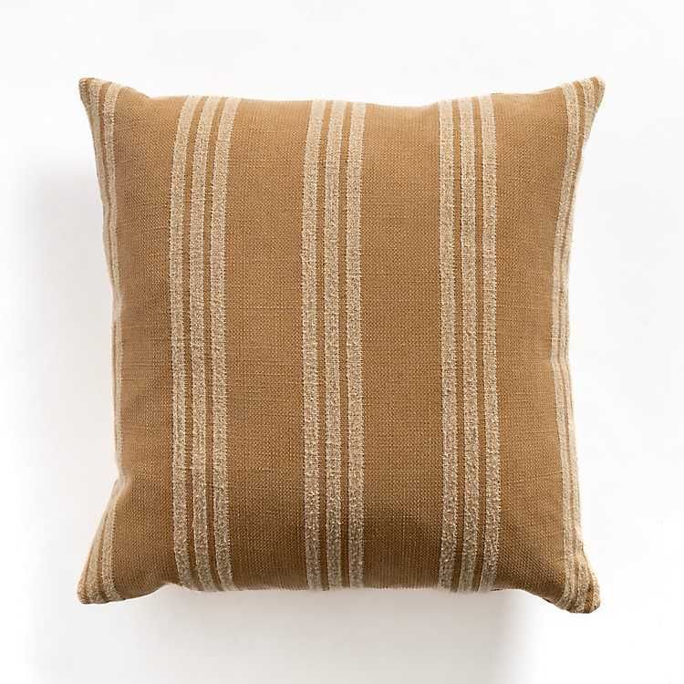 Tan Providence Stripe Pillow | Kirkland's Home
