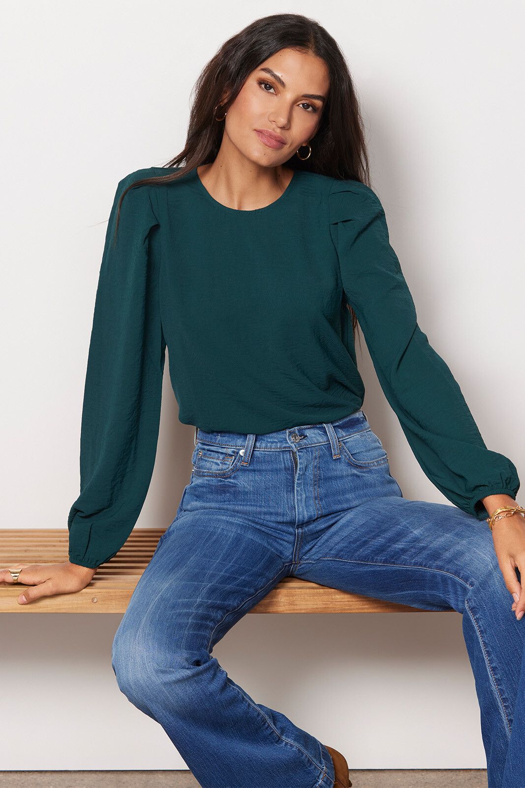 EVEREVE Lana Textured Puff Sleeve Blouse | EVEREVE | Evereve