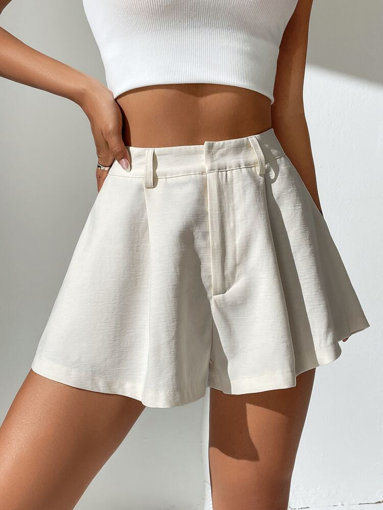 SHEIN EZwear Solid Wide Leg Shorts | SHEIN
