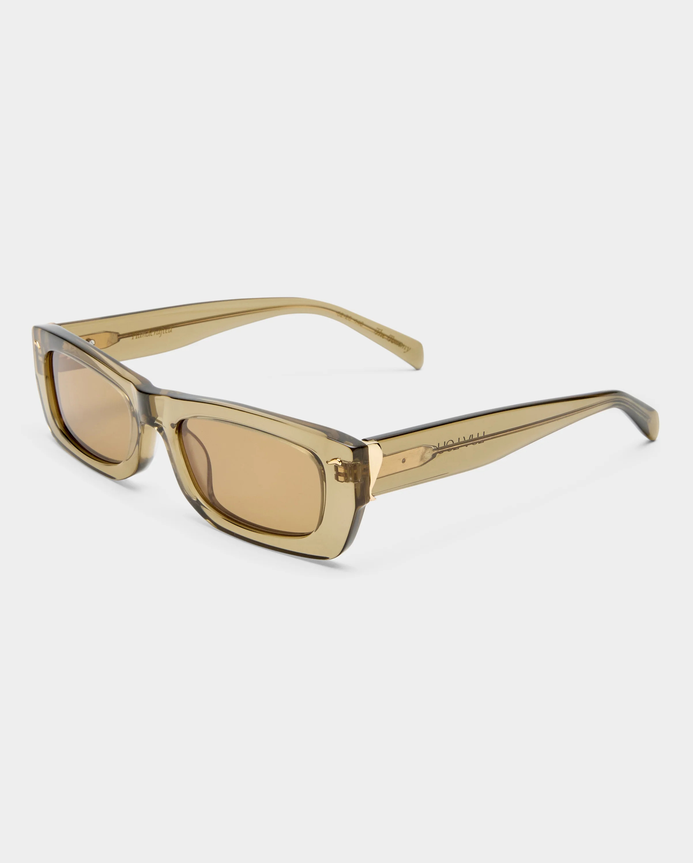 The Tommy Khaki Crystal Female Rectangle Sunglasses | Luv Lou | Luv Lou