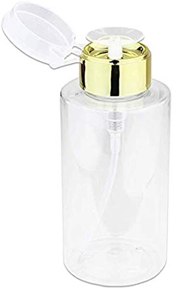 PANA Professional 10 oz. GOLD Chrome Lid No Wording Labeled Push Down Liquid Pumping Clear Bottle... | Amazon (US)