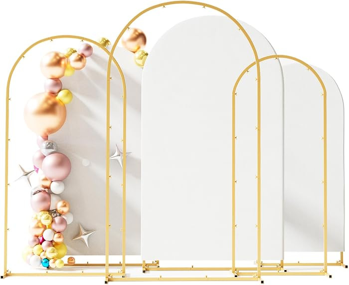 Toolterritary Set of 3 Metal Arch Backdrop Stand with Cover Set, (7.2FT, 6.6FT, 6FT Wedding Arch ... | Amazon (US)