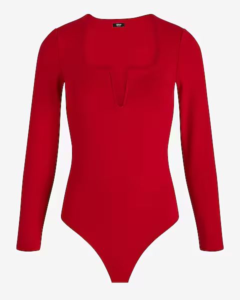 Body Contour High Compression V-wire Long Sleeve Bodysuit | Express