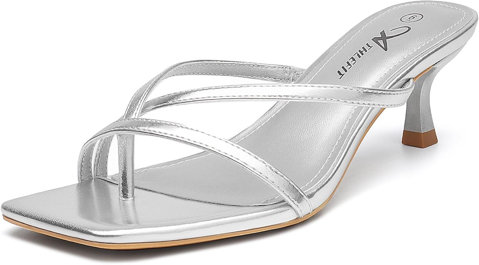 Athlefit Women's Strappy Kitten Heels Flip Flops Square Open Toe Low Heels Fashion Party Dress Th... | Amazon (US)