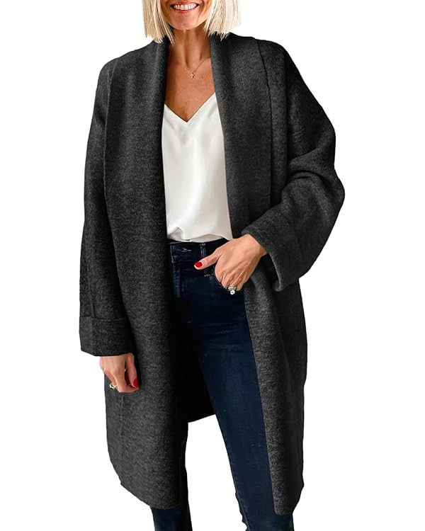 Saodimallsu Womens Long Cardigan Sweaters Chunky Open Front Oversized Slouchy Knit Fall Trendy Co... | Amazon (US)