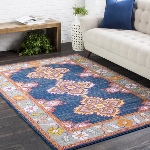Callie Navy/Gray Area Rug | Wayfair North America