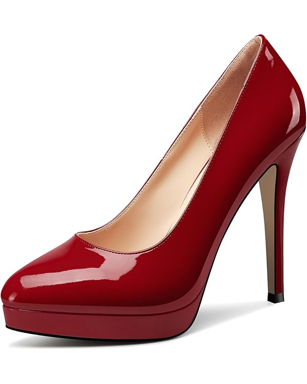 Castamere Womens High Heels Platform Pumps Slip-on Stilettos 12CM Heel Office Dress Shoes | Amazon (US)