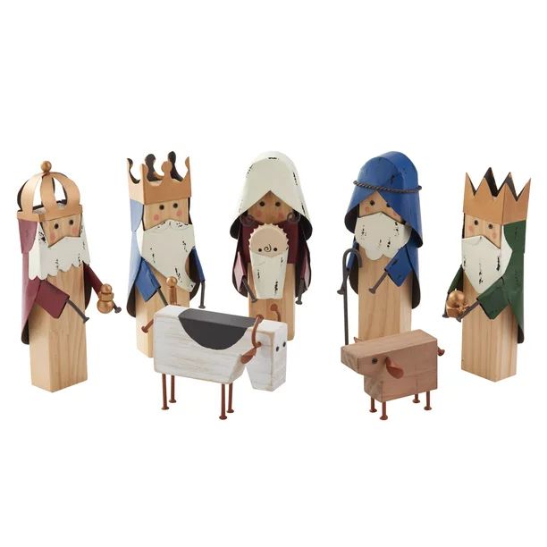 Holiday Time 7pcs Wood Nativity Set | Walmart (US)