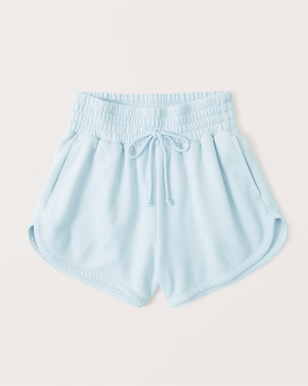 Women's Dolphin-Hem Fleece Shorts | Women's New Arrivals | Abercrombie.com | Abercrombie & Fitch (US)