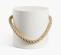 Coastal Concrete & Rope Outdoor Side Table (14"-16") | Pottery Barn (US)