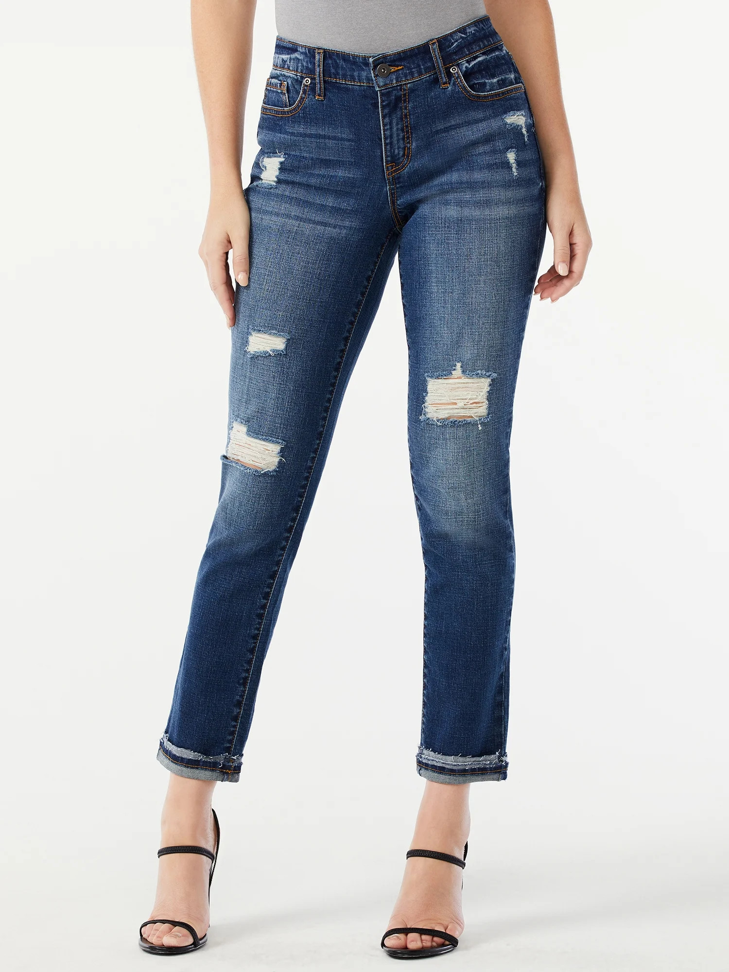 Sofia Jeans by Sofia Vergara Women's Bagi Boyfriend Mid-Rise Jeans - Walmart.com | Walmart (US)