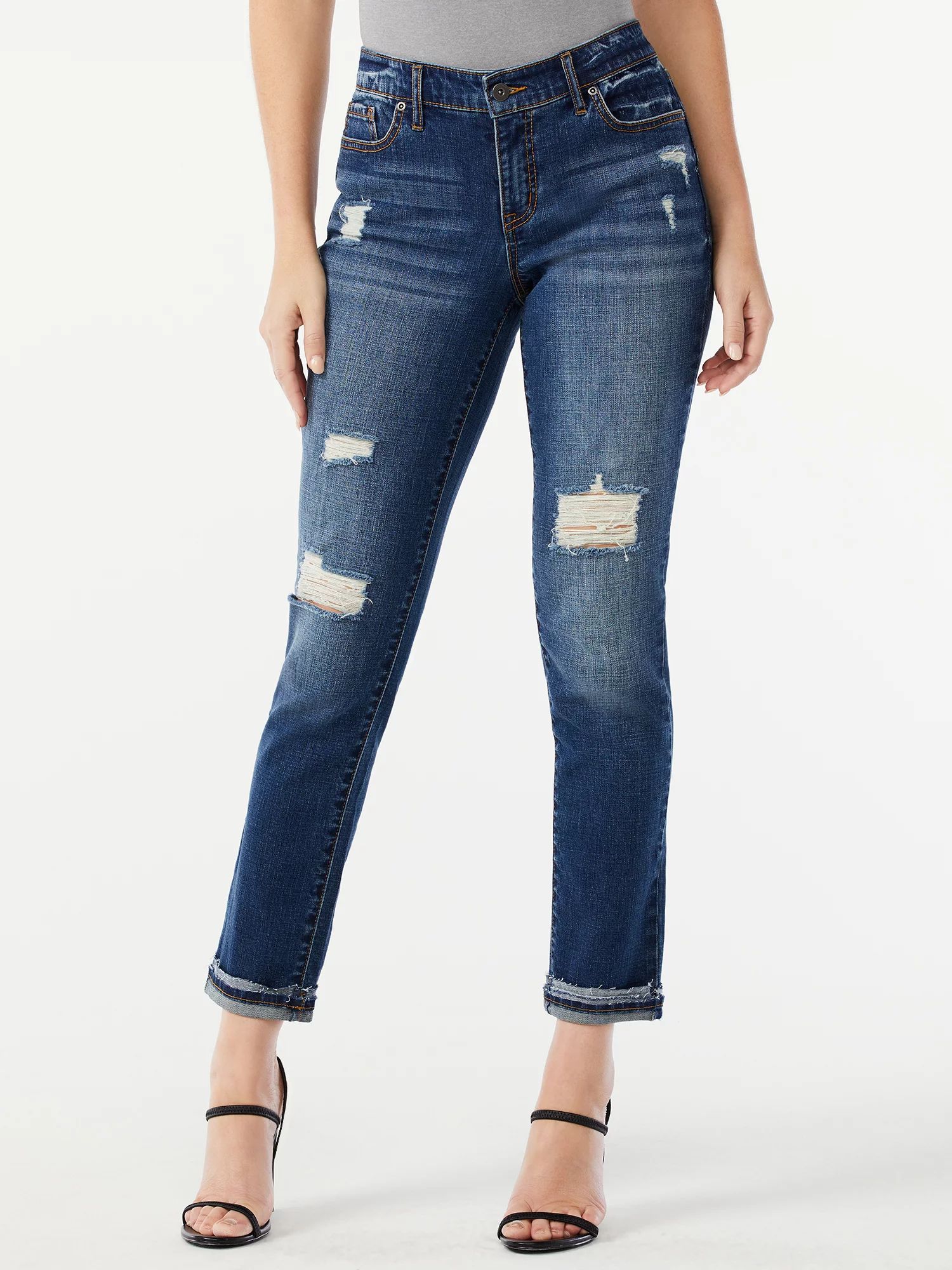 Sofia Jeans by Sofia Vergara Women's Bagi Boyfriend Mid Rise Jeans | Walmart (US)