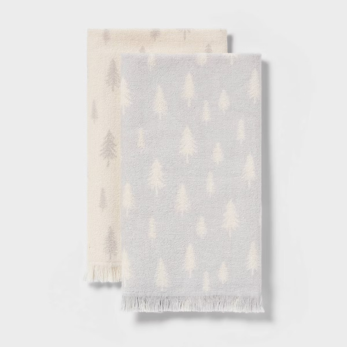 2pk Christmas Scattered Trees Hand Towels Gray/White - Wondershop™ | Target