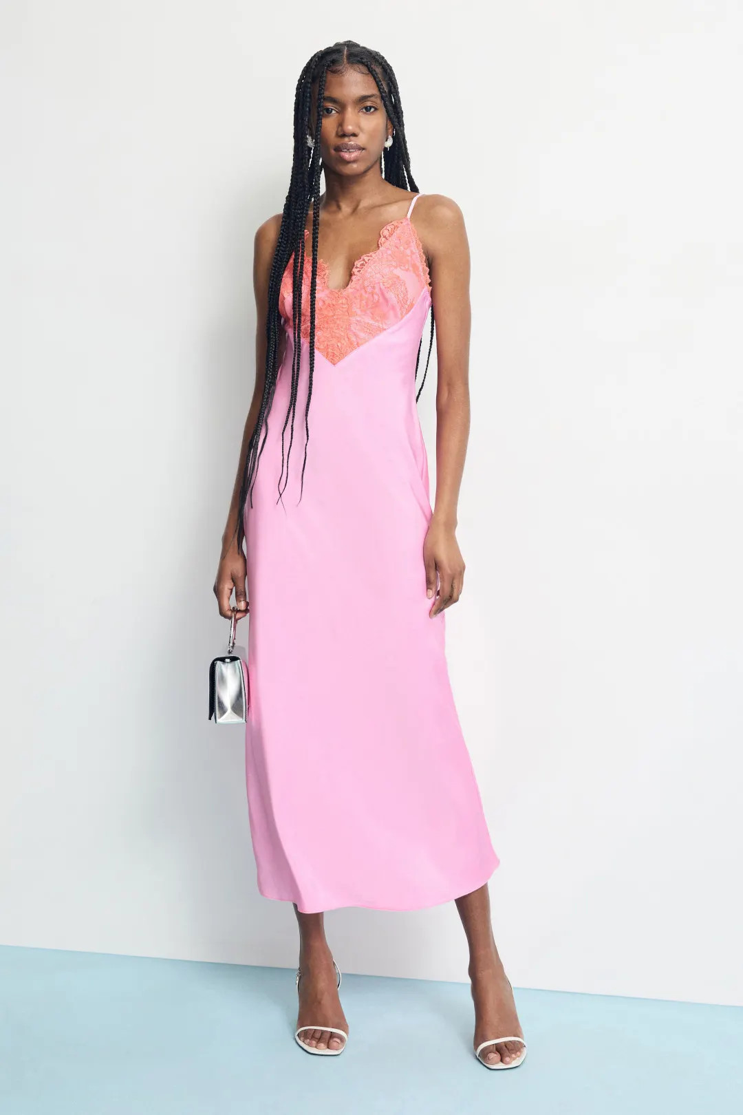 Lace Trim Midi Dress | Rent the Runway