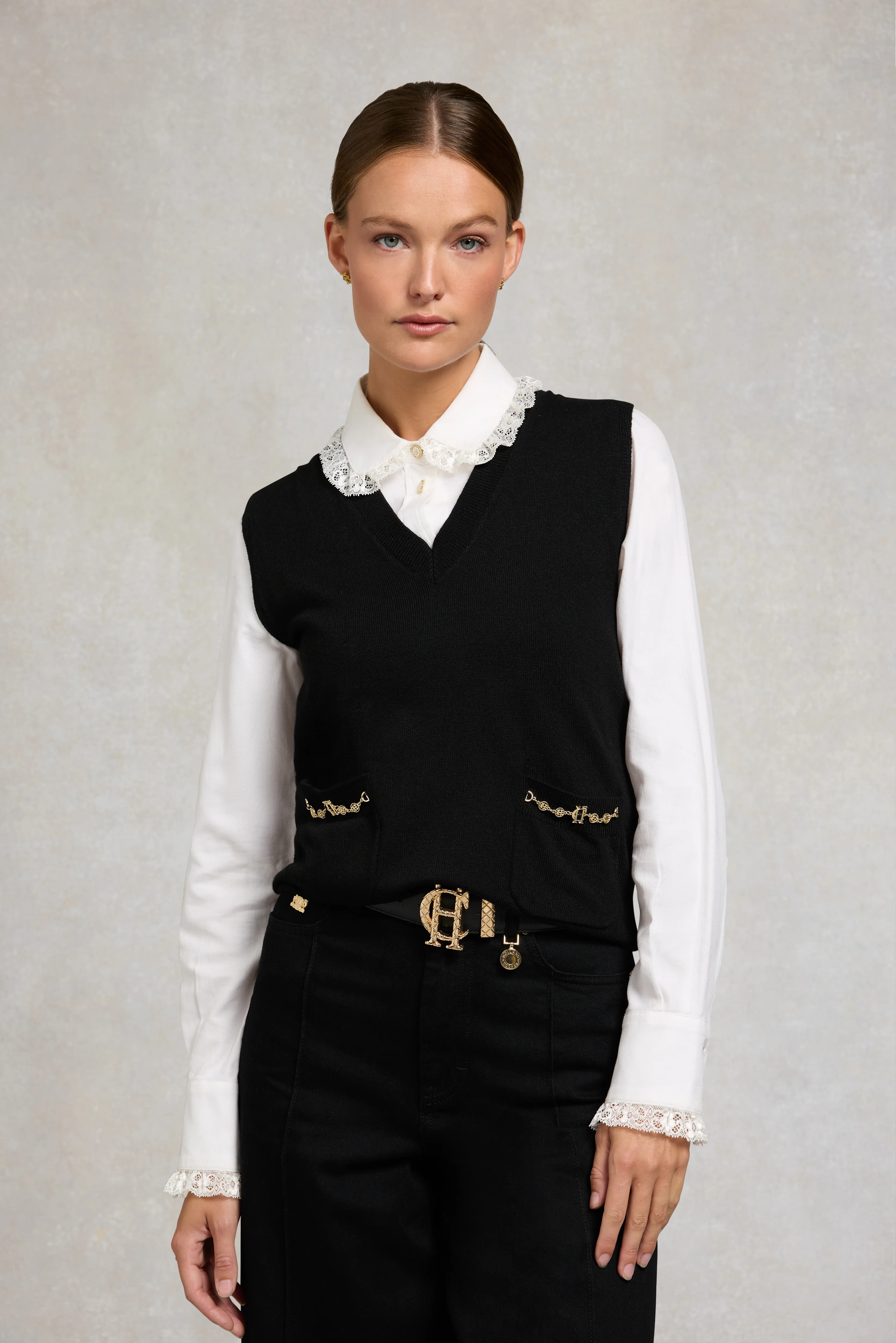 Louise Knitted Tank (Black) | Holland Cooper