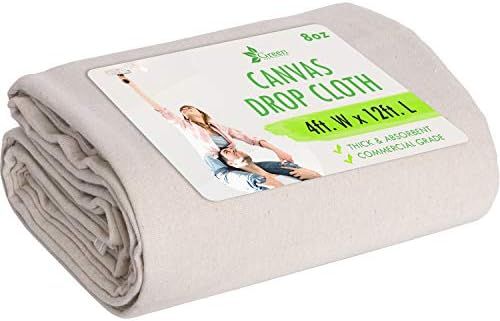 4x12 Canvas Drop Cloth Tarp Canvas Fabric Drop Cloth Curtains Drop Cloths for Painting Painters D... | Amazon (US)