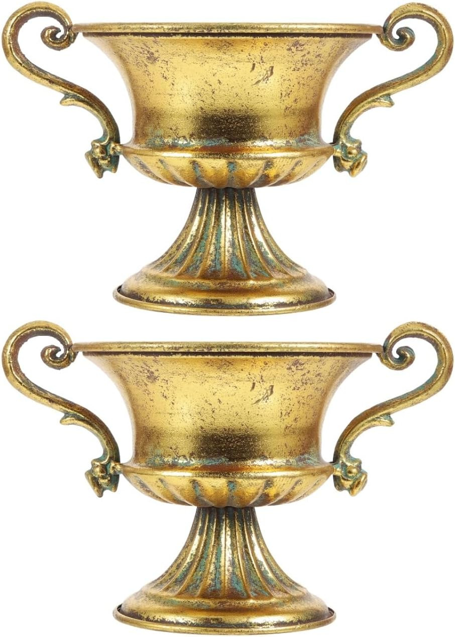 Amosfun 2Pcs Metal Flower Vase Retro Urn Vases 9.25 X 6.29 X 11.41 Inch | Amazon (US)