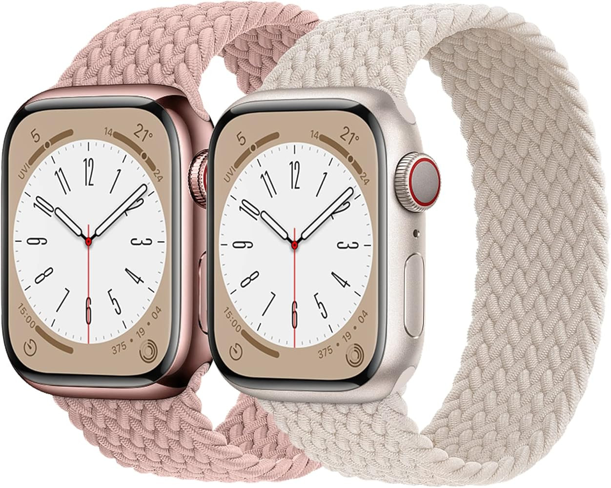 Girovo 2 Packs Lace Braided Solo Loop Compatible with Apple Watch Band 38mm 40mm 41mm 42mm 44mm 4... | Amazon (US)