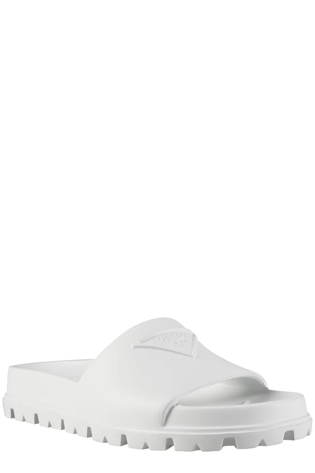 Prada Logo Embossed Sandals | Cettire Global