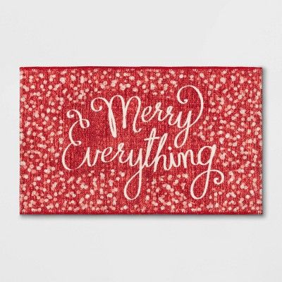 1'6"x2'6" Merry Everything Process Print Holiday Accent Rug Red - Threshold™ | Target