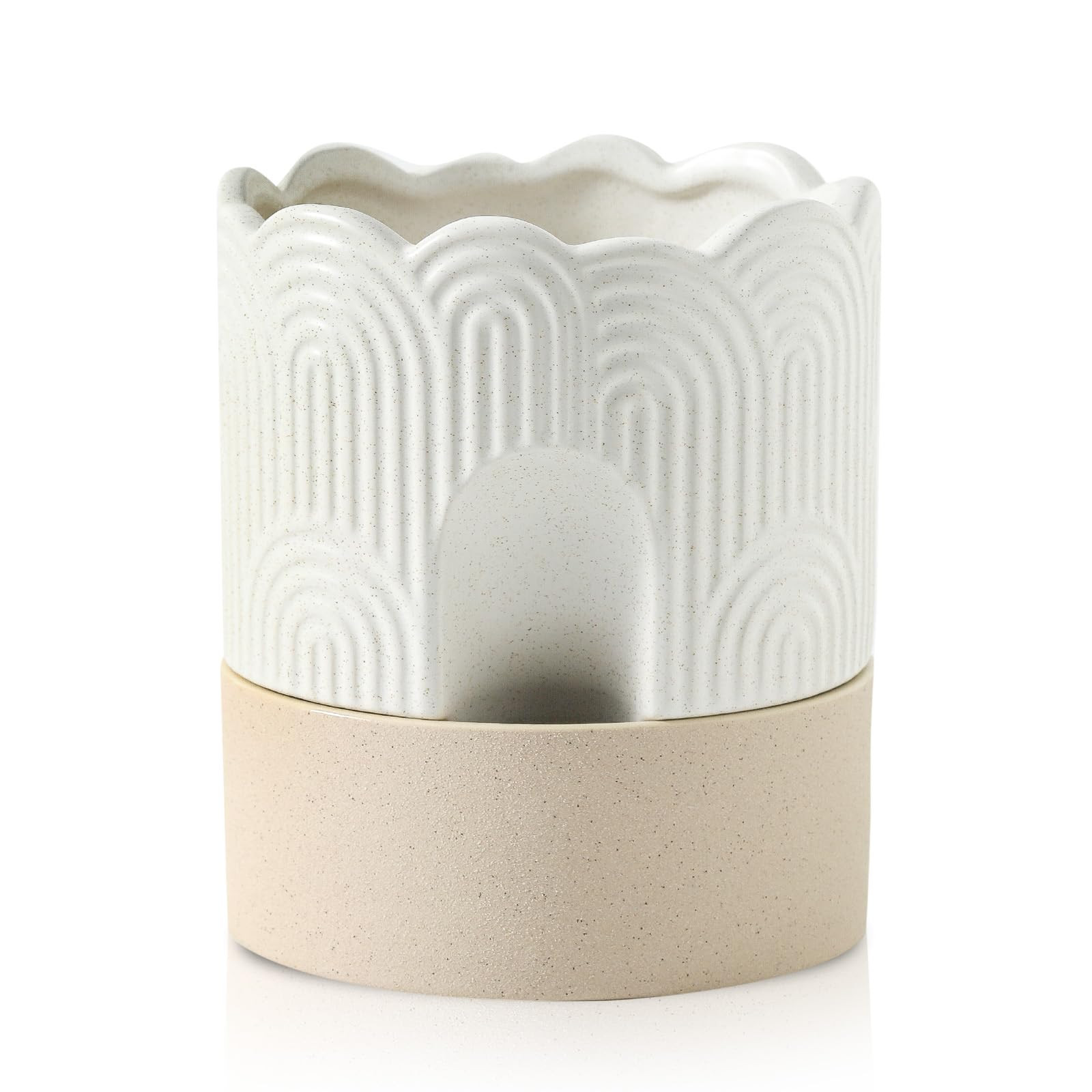 Nihow Self Watering Plant Pot: 6 Inch Ceramic Planter with Drainage Hole & Water Storage Plus - R... | Amazon (US)