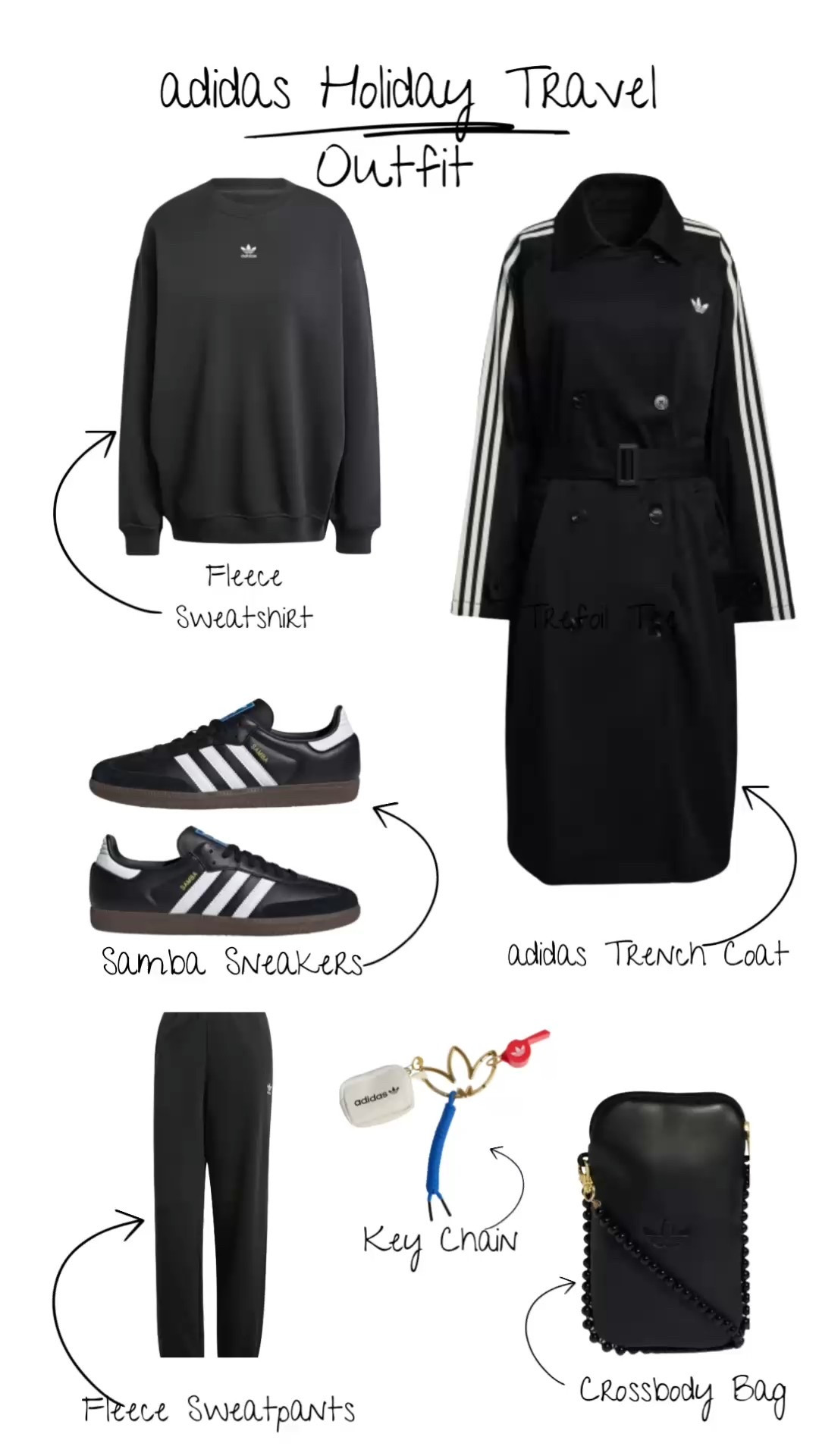 Cute adidas travel fit for the holidays. Size 1/2 size down in the sambas and a size down in the sweatshirt!

#LTKHoliday #LTKGiftGuide #LTKmomlife