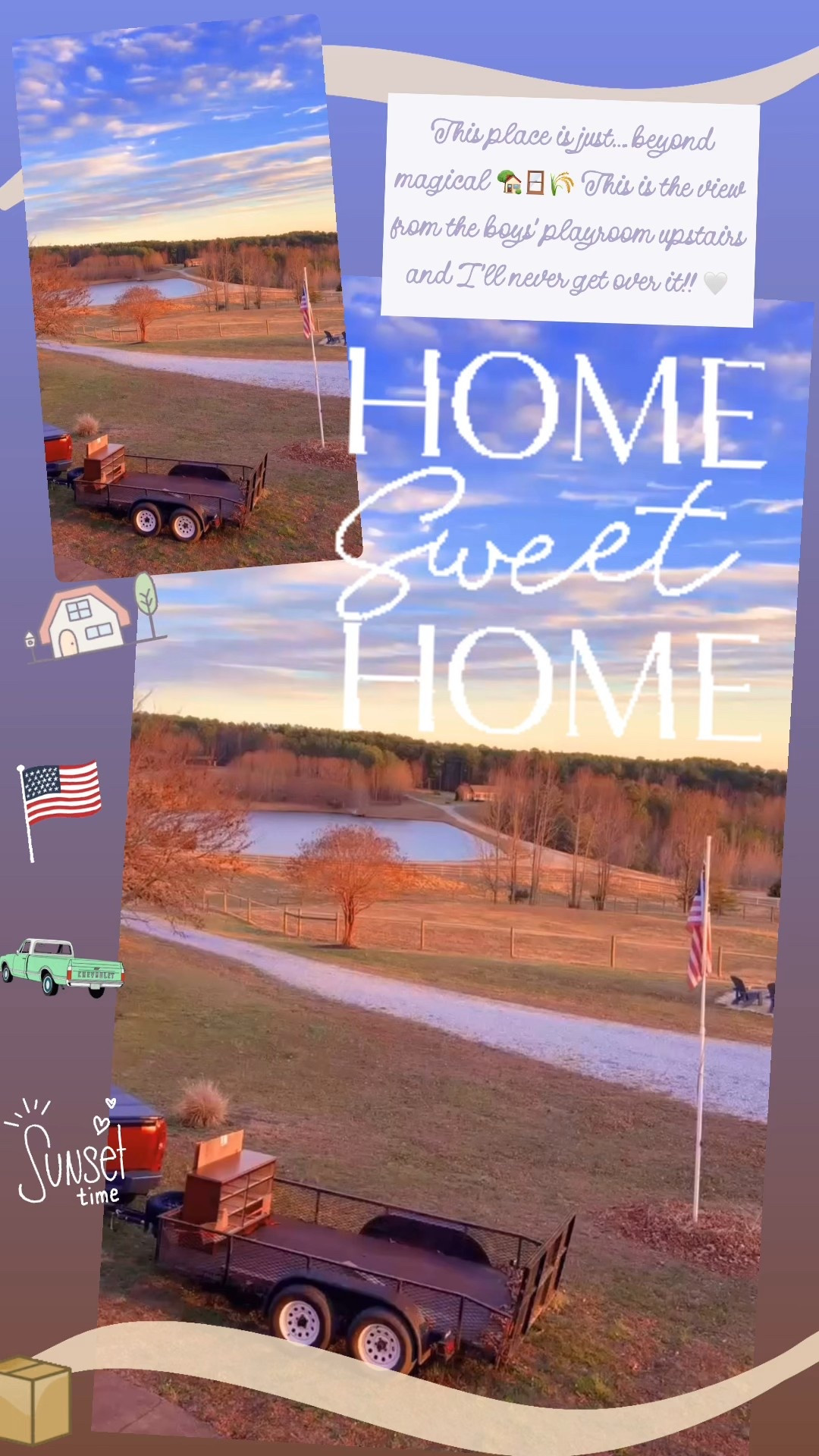 This place is just…. beyond magical 🏡🪟🌾 This is the view from the boys’ playroom upstairs (the last room @wesmabry is painting 🖼️ as we speak… eeek!! 🤭) and I’ll never get over it!! 🤍 