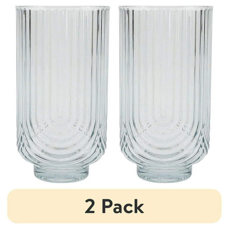 (2 pack) Better Homes & Gardens 21-Ounce Tritan Tall Ribbed Arch Tumbler, Teal | Walmart (US)