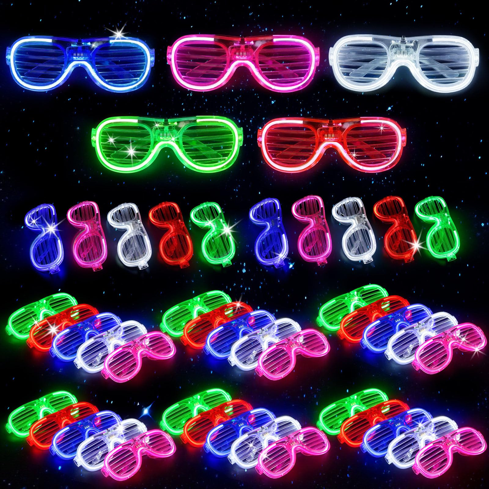 LovesTown 20PCS LED Glasses Party Favors, Glow In The Dark Party Supplies Accessories for Adult N... | Amazon (US)