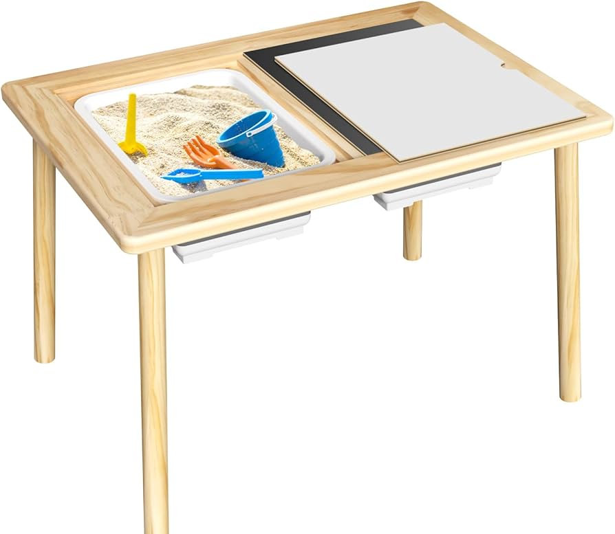 Wattne Sensory Table for Toddlers 1-3, Kids Activity Table Toddler Play Sand Table with Lid & 2 S... | Amazon (US)