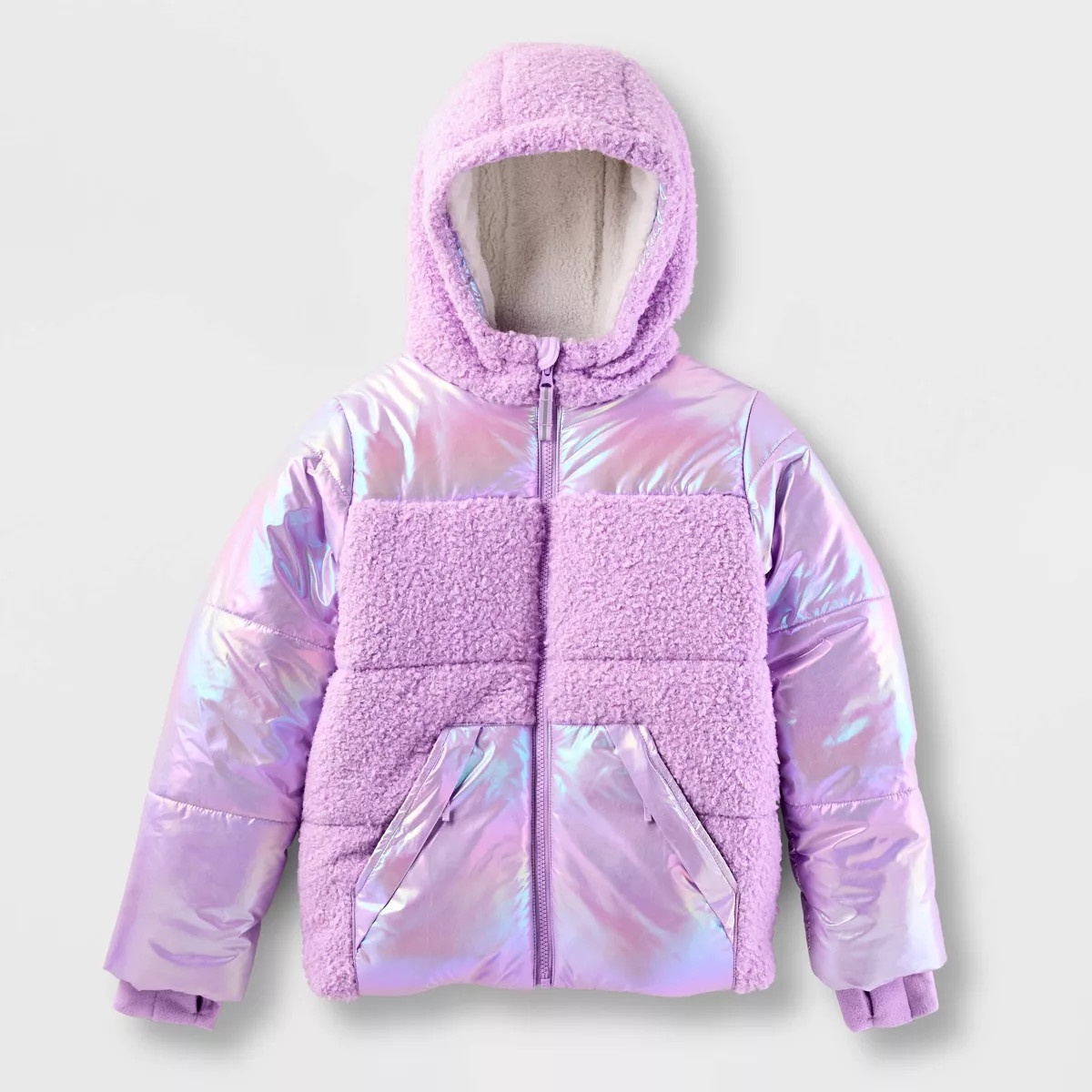 Kids' Solid Puffer Jacket - Cat & Jack™ Lavender | Target