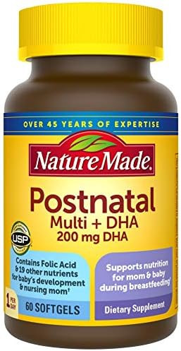 Amazon.com: Nature Made Postnatal Multivitamin + DHA 200 mg, 60 Softgels, to Support Nursing Moms... | Amazon (US)