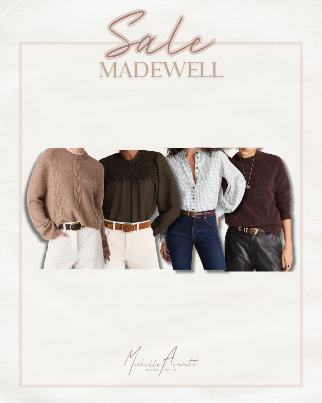 These Madewell sale finds are too good to scroll past. From textured knits to easy blouses, consider this your sign to refresh your closet for up to 70% off!

petite fashion, petite style, fashion over 40, sale finds 

 #LTKSaleAlert #LTKPetite #LTKFindsUnder50