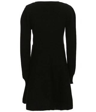 Big Girls 7-16 Long-Sleeve Rhinestone-Embellished-Bow Fit-And-Flare Dress | Dillard's