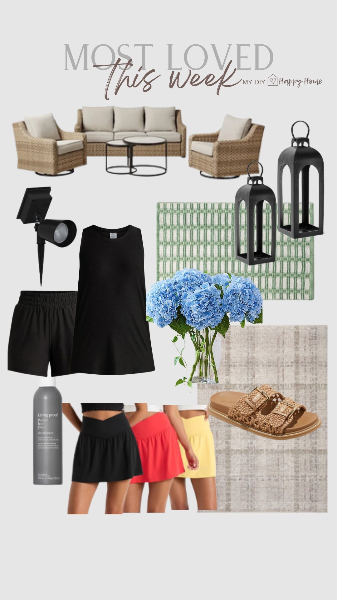 Last weeks most loved and bestsellers:

My outdoor furniture set
Outdoor Lanterns 
Solar led spotlights
My outdoor layering rug
Faux hydrangea stems 
My entryway rug
Butter soft mix and match separates 
Crossover skort
Living proof dry shampoo
Sandals 


#LTKMidsize #LTKHome #LTKSeasonal