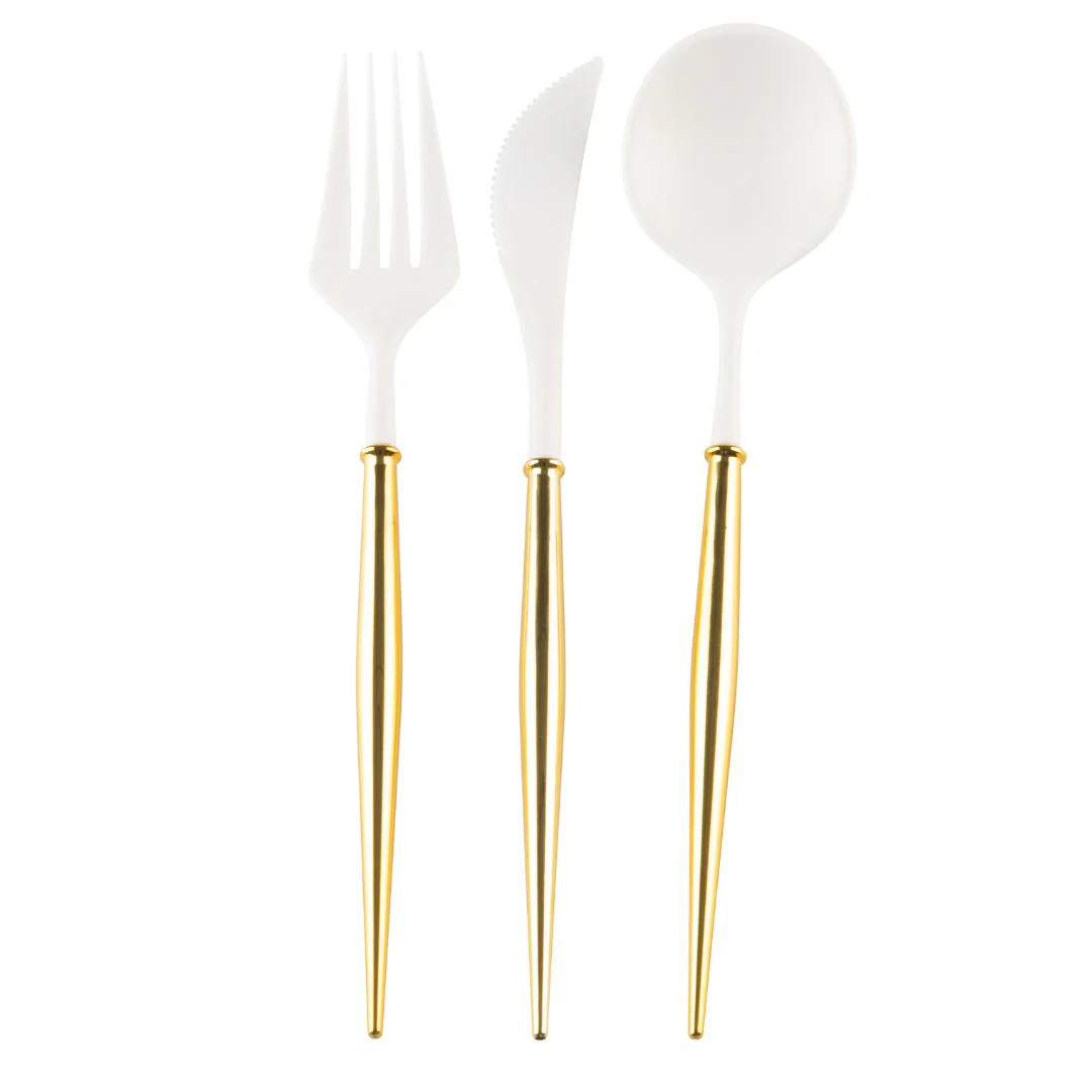 Gold Bella Assorted Plastic Cutlery/24pc, Service for 8 | Sophistiplate