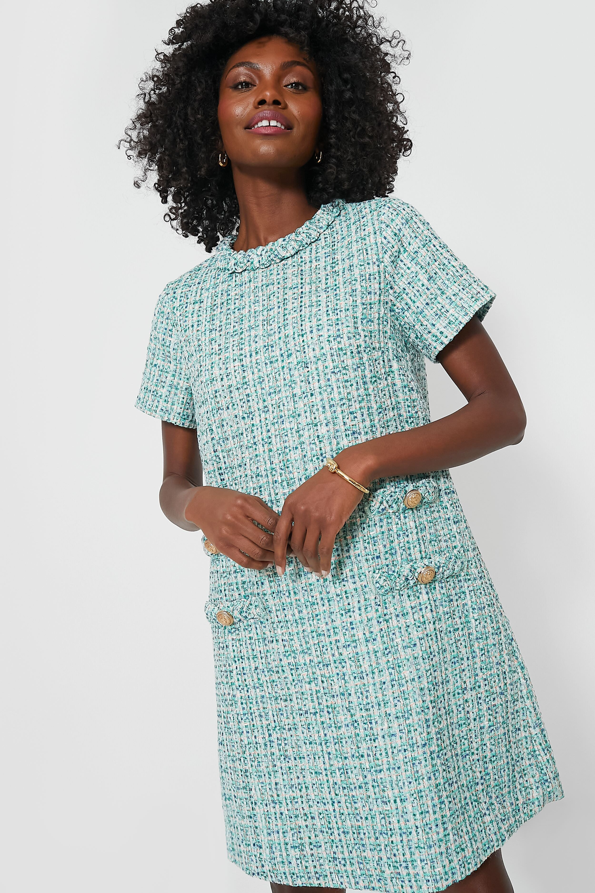 Sea Glass Tweed Jackie Dress | Tuckernuck (US)