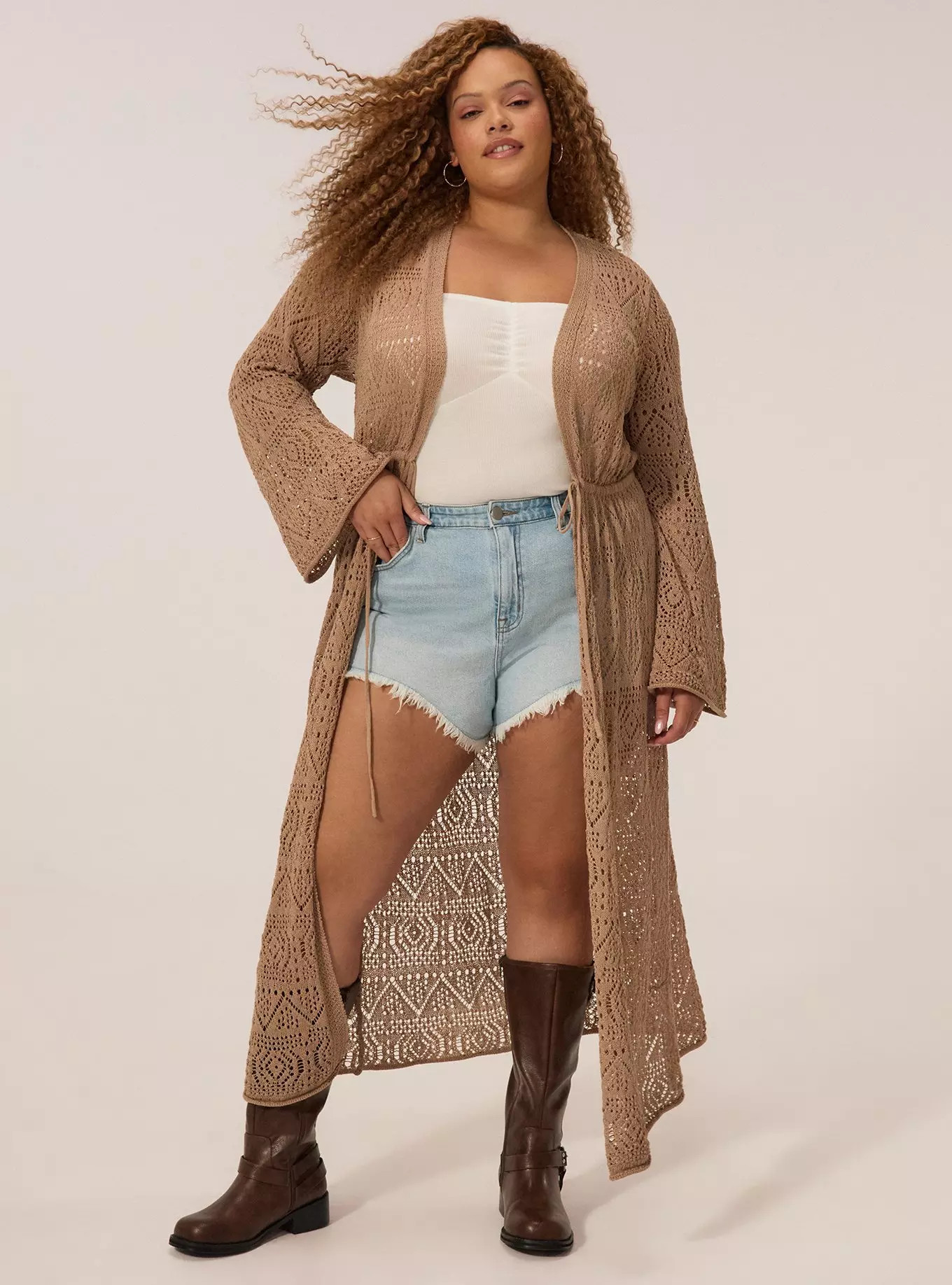 Festi Tie Front Bell Sleeve Duster | Torrid (US & Canada)