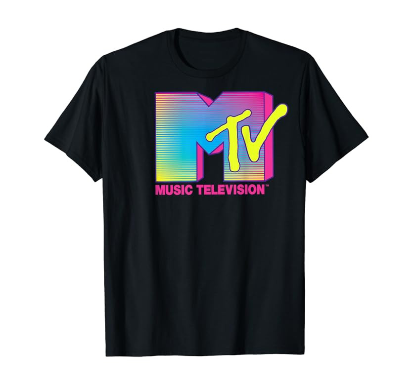 MTV Logo Fluorescent Colors Graphic T-Shirt | Amazon (US)