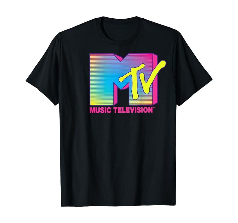 MTV Logo Fluorescent Colors Graphic T-Shirt | Amazon (US)