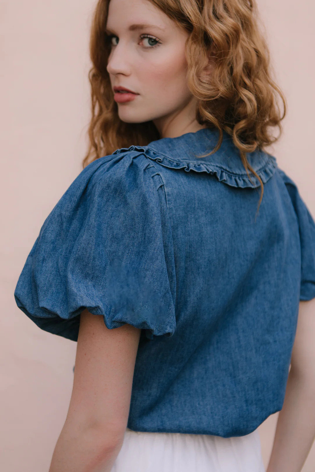 Andrea Blouse in Denim | Ivy City Co