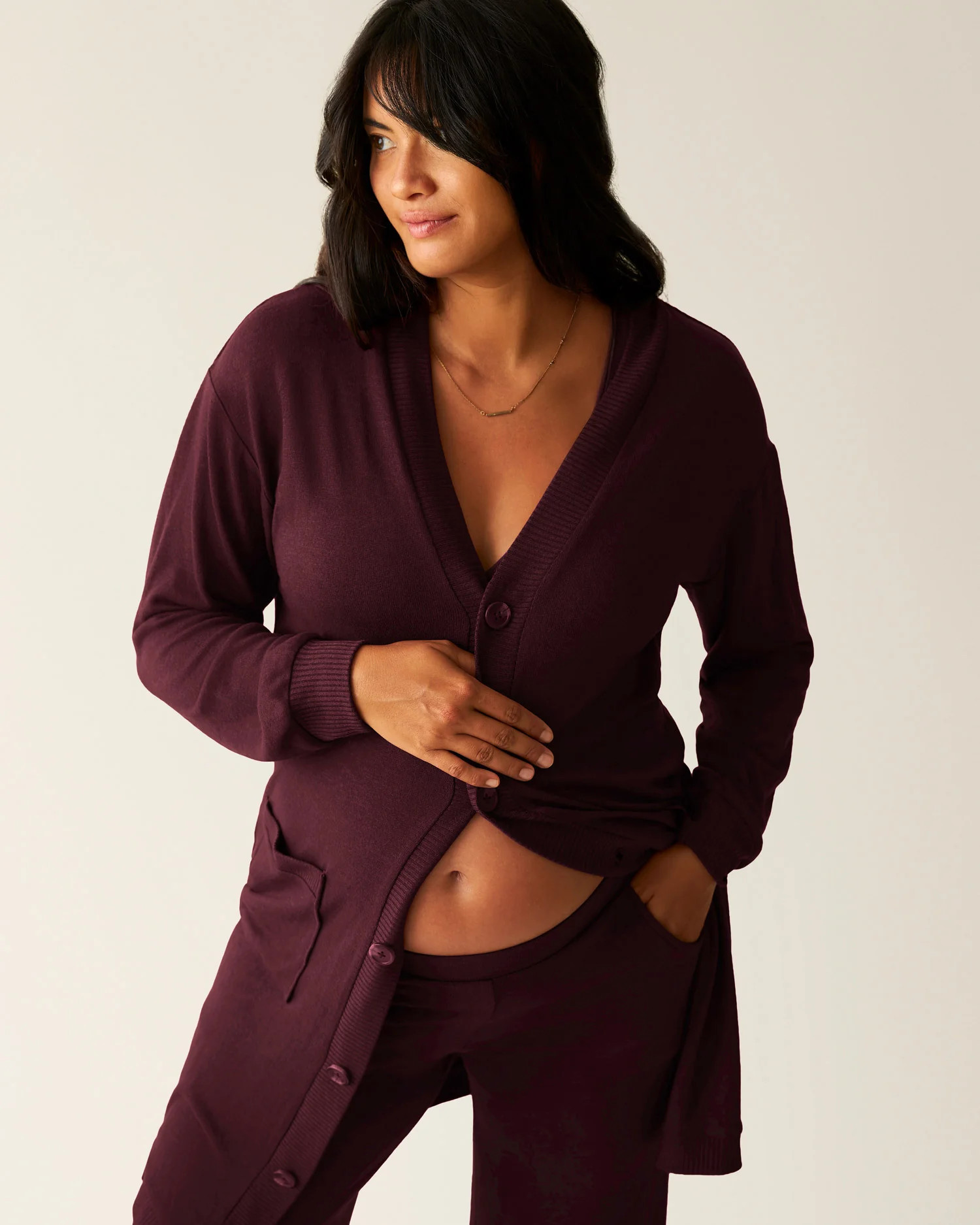 CozyKnit Long Cardigan | Deep Burgundy - Kindred Bravely | Kindred Bravely